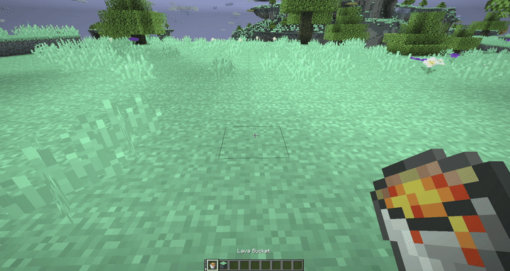 Player placing lava and it turning into Aerogel.